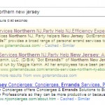 client site ranks at top of page 1 in Google results for errands northern New Jersey rank